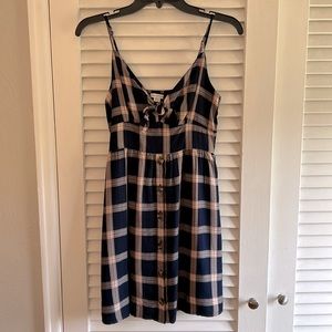 American Eagle Fall Plaid V-neck Sundress Small